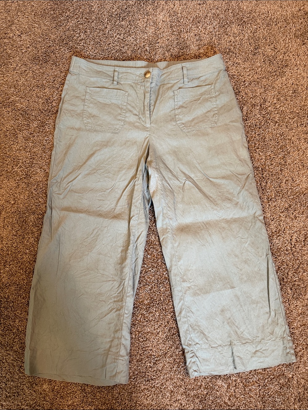 J. Jill Cropped Wide-Leg Jeans in Sage